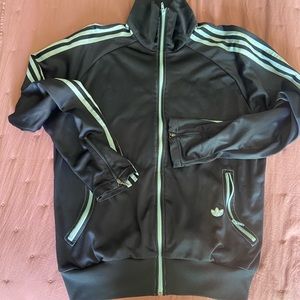 Vintage Adidas 3 stripe Track Jacket with Mock Neck